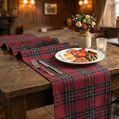 Artoid Mode Red and Multi Color Line Farmhouse Plaid Christmas Table Runner - Image 6