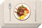 Maxpearl Faux Leather Placemats Set of 4 - Waterproof - Wipe Clean - Heat Resistant - Anti Slip Dining Table Place Mats, Suitable for Indoor & Outdoor Use, 17’’×12’’, Beige