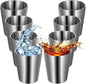 8Pack Stainless Steel Cups 10oz Silver Double Wall Vacuum Metal Tumbler Cups by Unknown