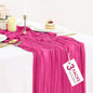 3 Pack Hot Pink Cheesecloth Table Runner 35x120inch, Semi Sheer Fuschia Cheese by BlueTopCoLtd