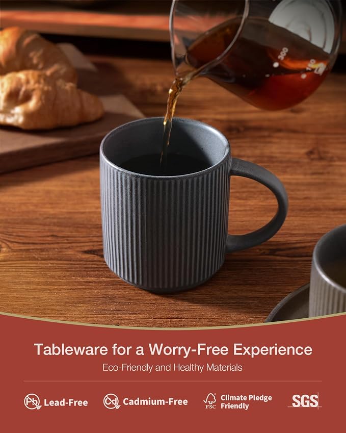 famiware Coffee Mug Set for 4, Star 12 oz Catering Mugs Cup Set - Image 2