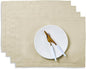 Solino Home Linen Cloth Placemats Set of 4 - 100% Pure Linen Birch Placemats 14 x 19 Inch for Spring, Easter - Fete