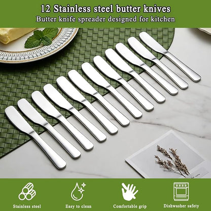 HOMQUEN Stainless Steel Butter Knife, Butter Spreader, Butter Knives, Butter - Image 6