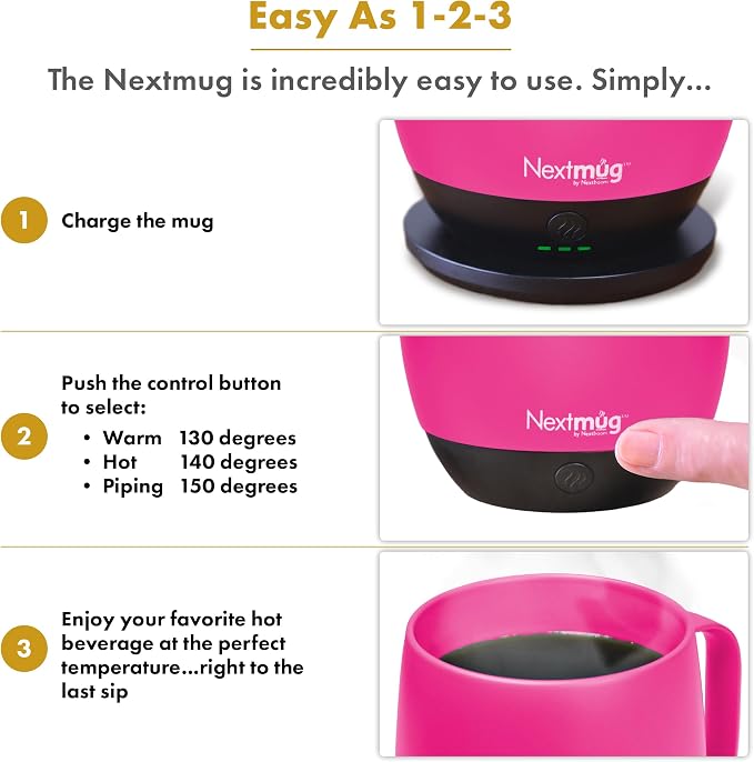 Nextmug - Temperature-Controlled, Self-Heating Coffee Mug | – No App, - Image 4