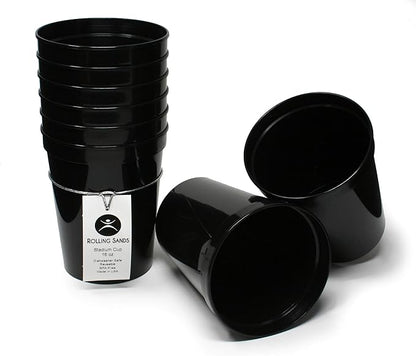 Rolling Sands 16 oz. Reusable Plastic Stadium Cups, 8 Pack, Made in USA by RollingSands