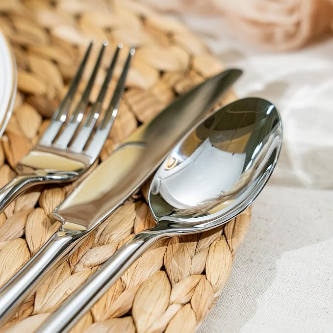 Alata Potter 20-Piece Forged Silverware Set Stainless Steel Flatware Set - Image 7