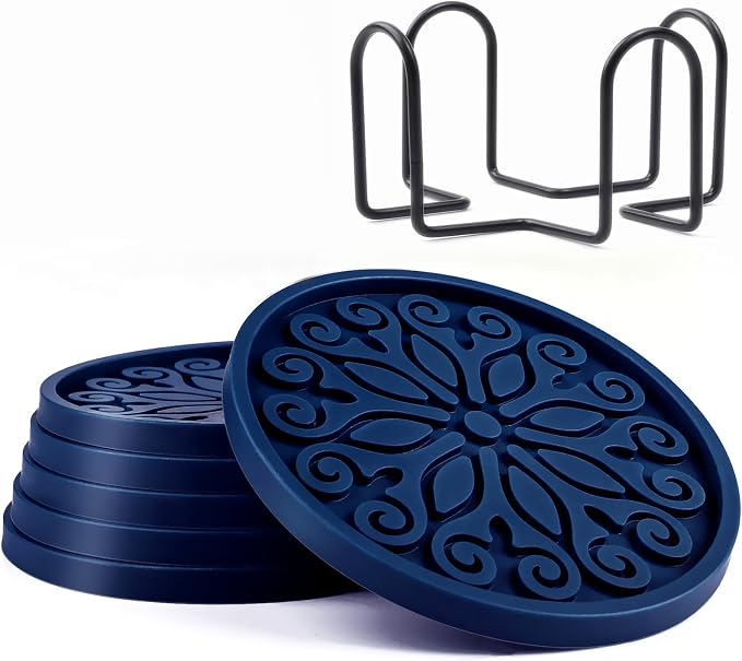 Coasters for Drinks, Resistant Reusable Silicone Coasters by Unknown