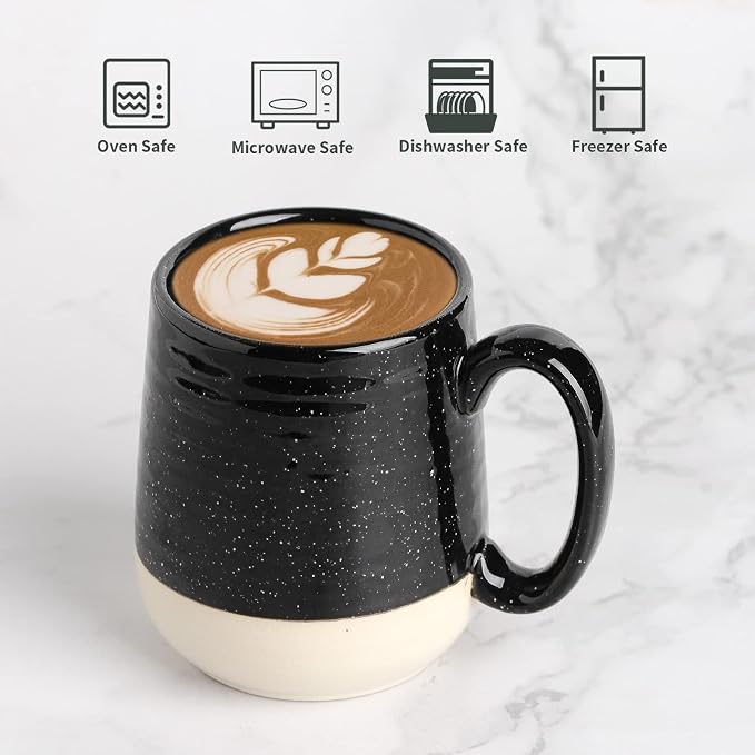 HASENSE Coffee Mugs Set of 4, 15 Ounce Ceramic Coffee Cups - Image 2