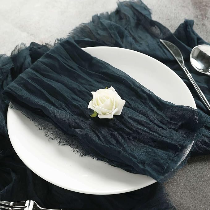Efavormart 5 Pack 24"x19" Navy Blue Matte Gauze Cheesecloth Napkins, Formal - Image 5