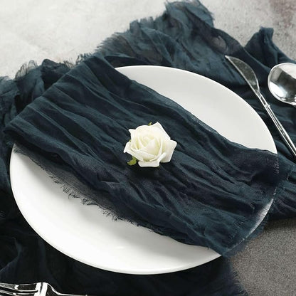 Efavormart 5 Pack 24"x19" Navy Blue Matte Gauze Cheesecloth Napkins, Formal - Image 5