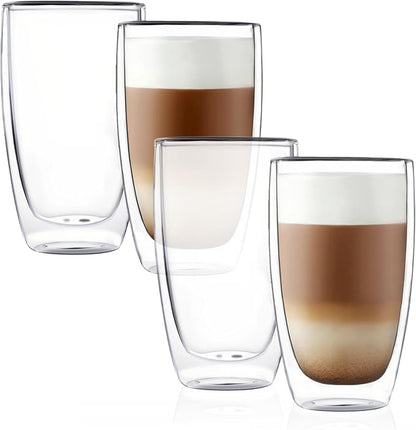CNGLASS Double Wall Thermo Glass Coffee Cup 13.5 oz by CNGLASS