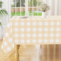 misaya Rectangle Waterproof Vinyl Table Cloth, Buffalo Flannel Backed Tablecloth, Wipeable Plastic Table Cover for Dinner, Kitchen, Outdoor (52" x 70", Beige and White)
