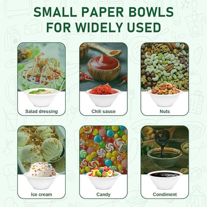 6 oz Disposable Bowls, 300 Pack Compostable Small Paper Bowls | Biodegradable - Image 5