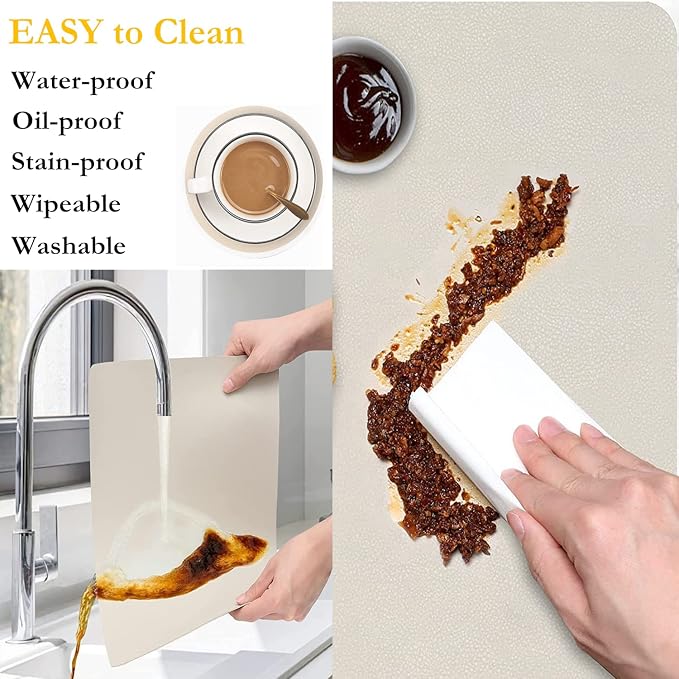 Placemats Set of 6, Faux Leather Place Mats - Image 4
