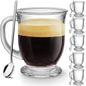 Mfacoy Glass Coffee Mugs Set of 6, Cappuccino, Espresso Coffee, Glass Coffee by Mfacoyisalifestylebrand