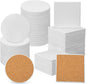 GNIEMCKIN 50 Pieces 3.54 Inch Round and Square Blank Ceramic Coasters, Unglazed by GNIEMCKIN