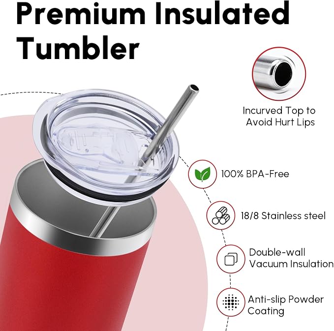 Volhoply 8 Pack Skinny Tumblers - Image 3