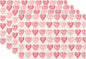 Valentine's Place mats Set of 4,12x18 Inches Valentine's Decor Pink Love Heart Placemats Rectangle Mother's Day Wedding Anniversary Decoration Table Mats for Party Home Kitchen Dining Table