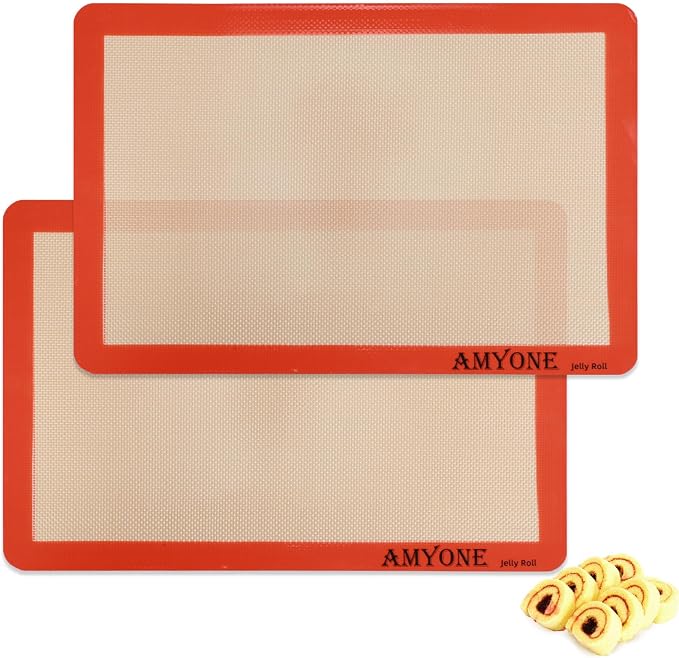 AMYONE Silicone Baking Mats for 10x15" Jelly Roll Pan, Nonstick Reusable Food by AMYONE