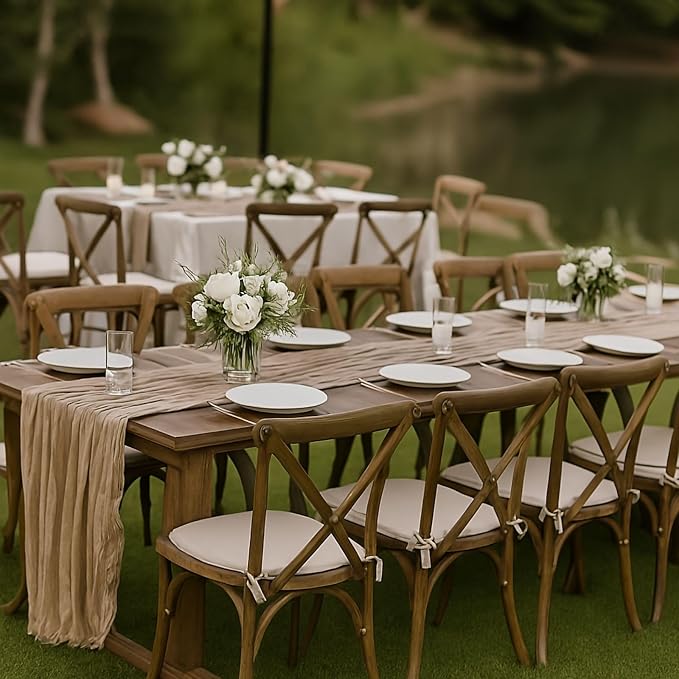 10FT Brown Cheesecloth Table Runner 120 Inch Rustic Boho Gauze Cheese Cloth - Image 4