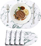 Placemats Set of 4, 11.8 x 17 Inch, Marble | Heat Resistant Oval Faux Leather by homing