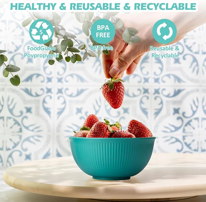 Unbreakable Cereal Bowls 24 oz, Lightweight, Made of Wheat Straw Fiber - Image 7