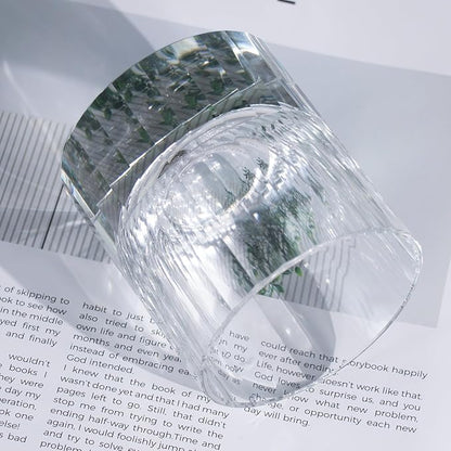 KAMMAK Crystal Whiskey Glasses Set of 2, 10.14 Oz Old Fashioned Tumbler with Delicate Cut Rim & Thick Heavy Base, Elegant Barware for Scotch, Bourbon, Cocktail, Wine - Ideal Gift & Home Drinkware