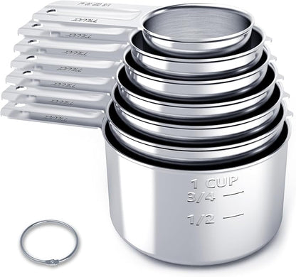 Stainless Steel Measuring Cups Set, Kitchen Gadgets by TILUCKBringsGoodLuck