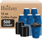 500 Pack 12 oz Insulated Disposable Paper Coffee Cups by Huifany
