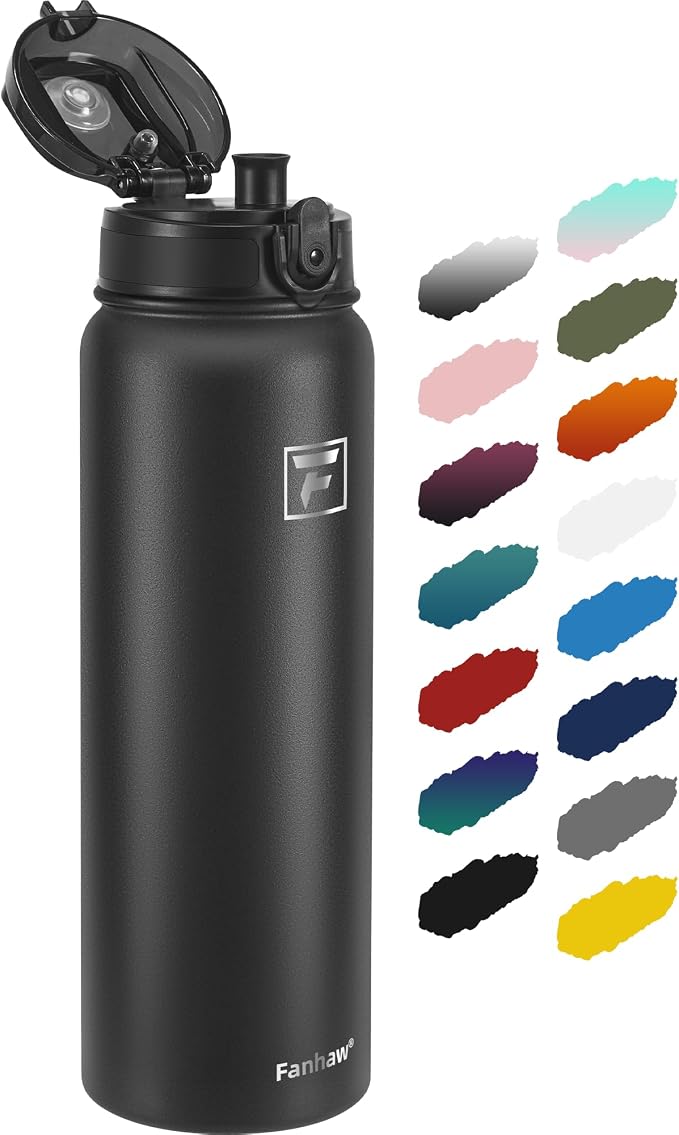 Fanhaw 40 oz Insulated Stainless Steel Water Bottle by FANHAW