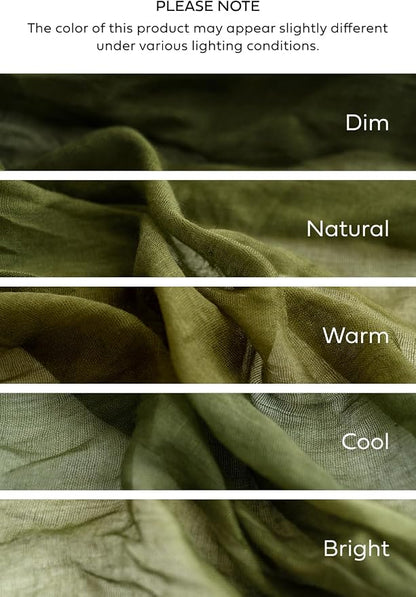Ling's Moment Moss Green Gauze Cheesecloth Table Runner, 14FT | Olive Green - Image 8