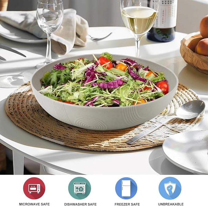 2 Pack Salad Bowls, 10inch 65oz Large Salad Bowl Set, Plastic Bowl - Image 5