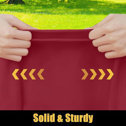 Smiry Rectangle Picnic Table Cloth, Waterproof Elastic Fitted Tablecloths for 4 Foot Tables, Washable Polyester Table Cover for Camping, Indoor and Outdoor (Wine Red, 30"x48")