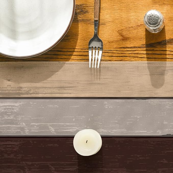 Artoid Mode Brown Retro Rustic Wood Texture Table Runner, Seasonal Spring - Image 7