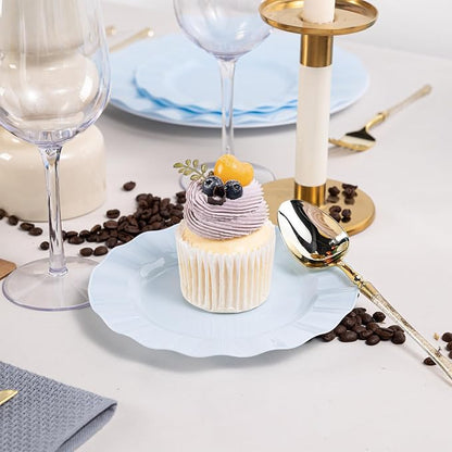 72 Pack Blue Plastic Plates, Thanksgiving - Image 3