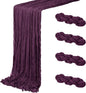 4 Pack Dark Purple Cheesecloth Table Runner 20 x 120 inch Gauze Table Runners by ACSUIT