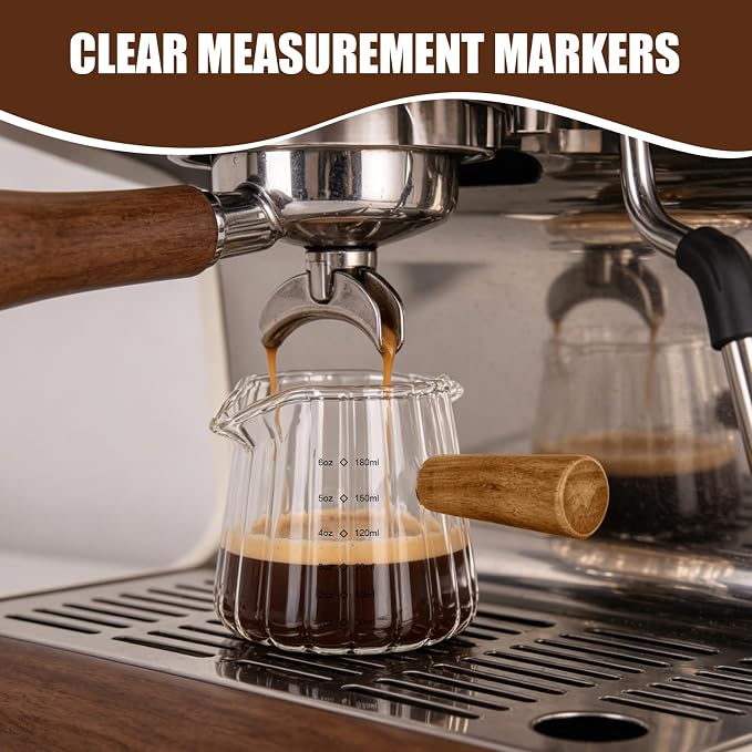 Adorever Espresso Cups 6 OZ, Double Spout Espresso Shot Glass - Image 2