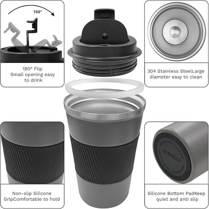 Insulated Travel Coffee Mug, Stainless Steel Coffee Cup - Image 2