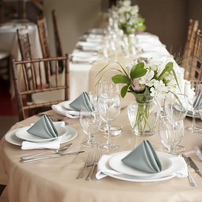P Pothuiny 24 Pcs Silver Satin Napkins 17 x 17 Inch, Satin Cloth Napkins | - Image 7