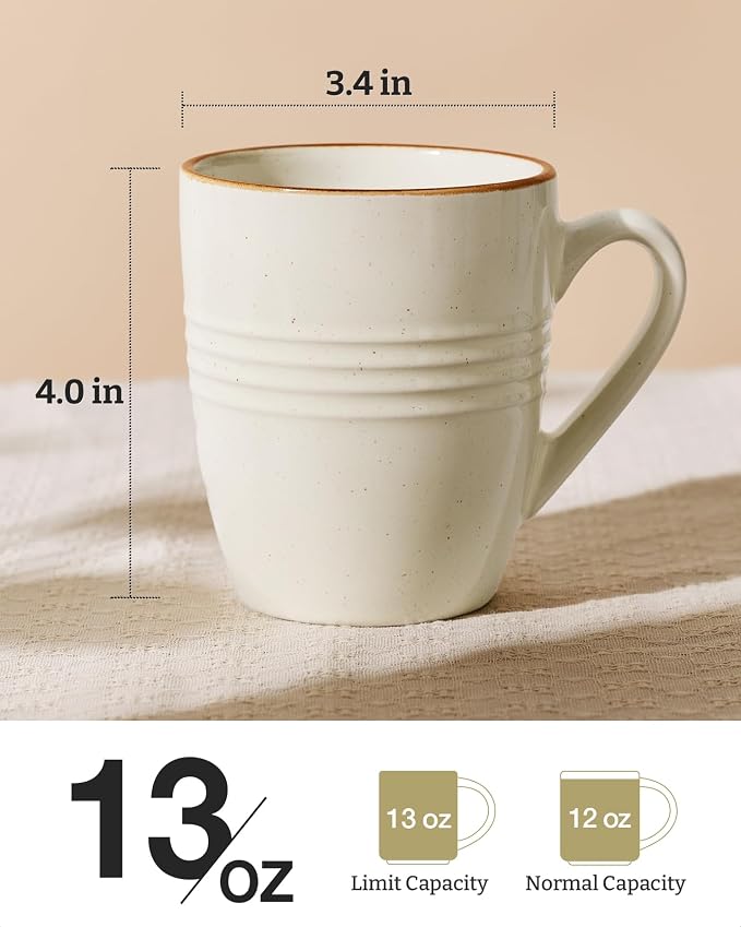 famiware Jupiter Coffee Mugs Set of 4, 13oz Coffee Mug, Microwave and - Image 4