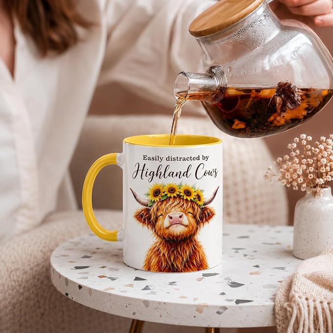 Hyturtle Highland Cow Coffee Mug, Cute Scottish Cow Gift - Image 5