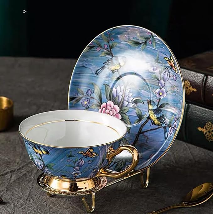 Bone China Cup& Saucer Set, 6.8oz- Birds& Trees - Image 5