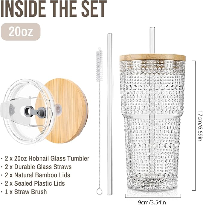 SoulTimes 20oz Hobnail Glass Tumbler - Image 3