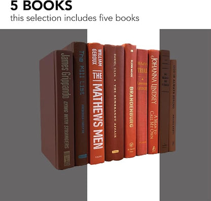 Real Books by Color® (Set of 5, Orange) Decorative Bookshelf Home Decor Shelf Styling Photo Prop