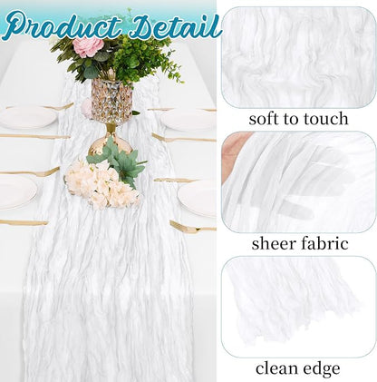 16 Pack White Cheesecloth Table Runners 20x120 Inch Gauze Table Runner Cheese - Image 3