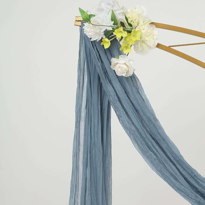 Efavormart 20ft Dusty Blue Gauze Cheesecloth Wedding Arch Drapery Fabric - Image 9