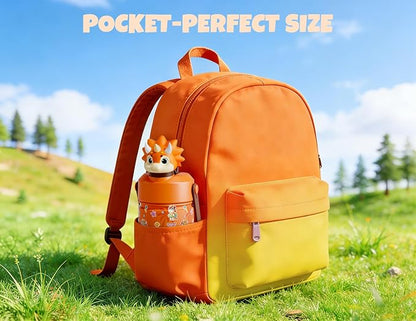 POWCAN 12 oz Kids Water Bottle Insulated: 2-in-1 Straw Spout Lid - Image 5
