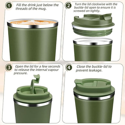 Insulated Travel Coffee Mug Reusable Coffee Tumbler Cup - Image 7