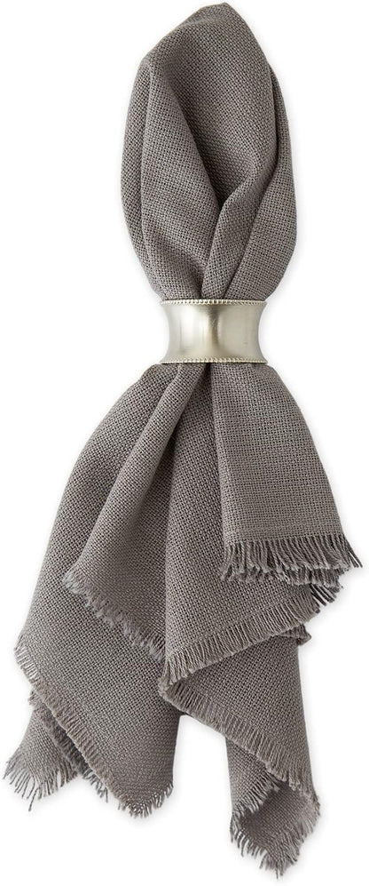 DII Everyday Collection, Fringed Solid Tabletop, Napkin Set, 6 Piece - Image 2