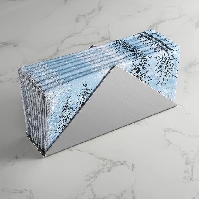 Silver Stainless Steel Napkin Holder - Image 2